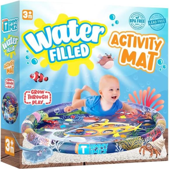 Multistage Tummy Time Water Mat, Premium Inflatable Activity Center Sensory Toy - Picture 3 of 6